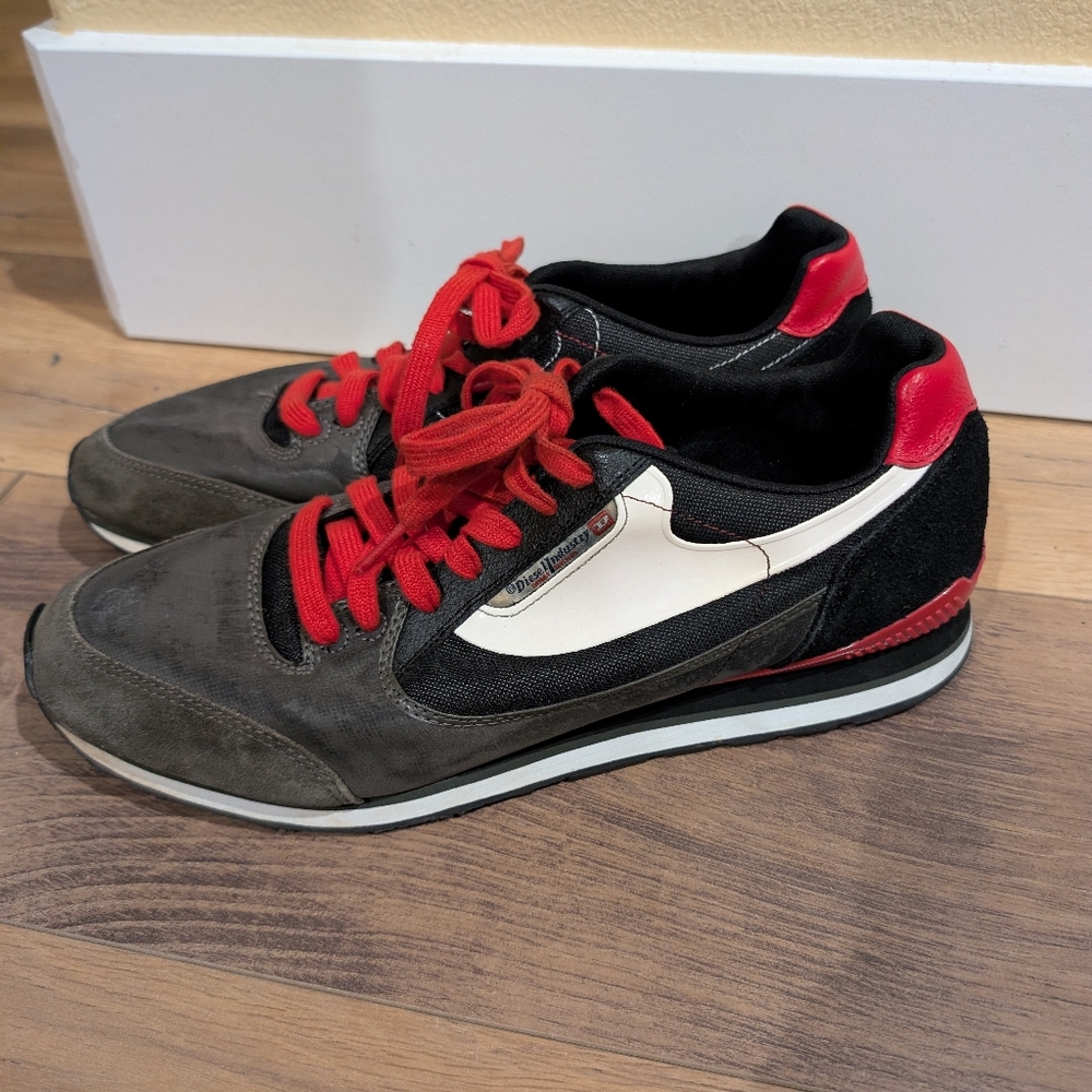 Diesel Black and Red Sneakers